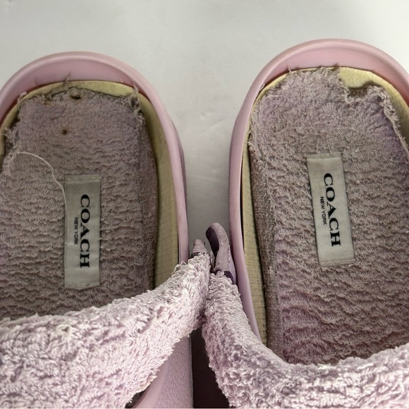 Coach Lola Clog Water Resistant Rubber Terrycloth Lined Shoes Purple Womens 10 - Picture 12 of 13